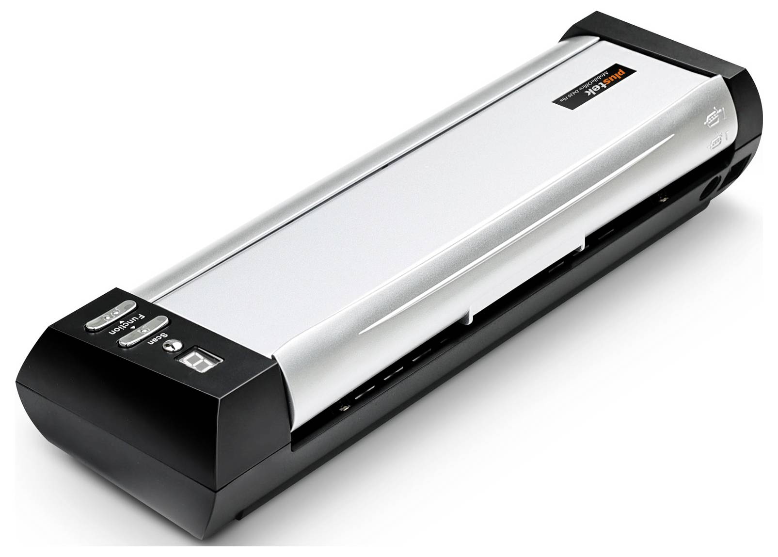 A silver and black laminator machine with control buttons on its side, designed for laminating documents.
