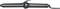 A black curling iron with a clamp and a coiled cord, designed for styling hair.