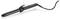 A black curling iron with a long barrel and a power cord, designed for styling hair.