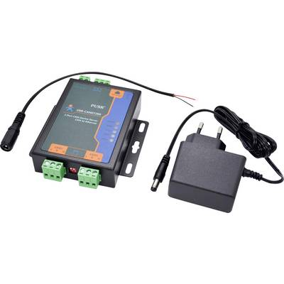 'A USB-CANET2000 device server with cables and an AC adapter, used for connecting CAN devices over a network.'