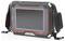 A rugged tablet with a thick protective casing and straps attached, suitable for industrial or outdoor use.