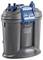 Gray Oase 'Living Water' canister filter with blue latches and fittings, shown isolated on a white background.