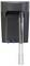 Black water dispenser with a clear vertical tube and spring-like coil at the bottom, shown front view on a white background.