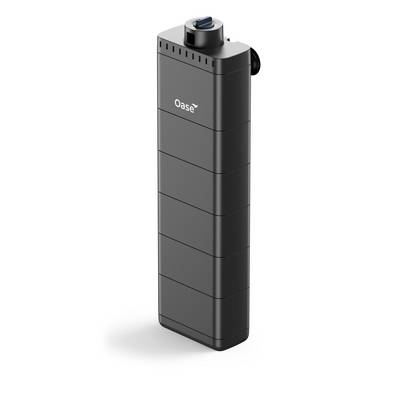 Black Oase rectangular aquatic pump or filter unit shown upright on a white background.