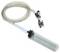 Medical suction canister with tubing and valve connector on a white background.