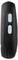 A black remote control with side view showing up and down buttons, likely for volume or channel control.