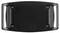 'Black rectangular buckle with four screws, two on each side, suitable for a belt.'