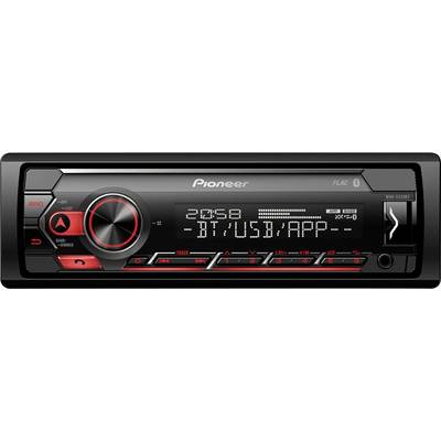 Car stereo interface showing time at '20:58' with audio options including 'BT', 'USB', 'APP'. Display and buttons are illuminated.