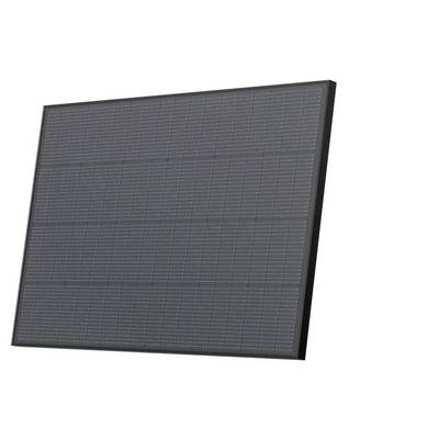 A black solar panel with a grid pattern, viewed at an angle.