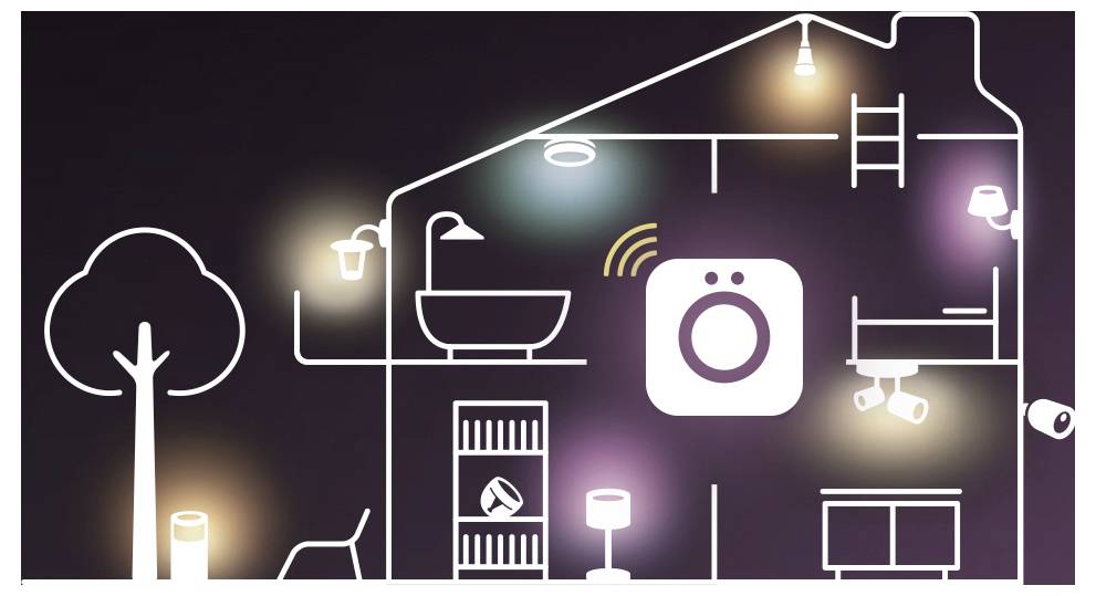 'Smart home automation illustration showing interconnected devices like lights, bath, and appliances, symbolizing a modern, connected home.'
