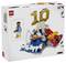LEGO 43013 '10' Minifigures display set box, showing a soccer player minifigure and colorful scene on the front.