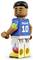 LEGO-style minifigure of soccer player Mbappé in a blue France jersey with number 10 and captain's armband, standing on a white background.