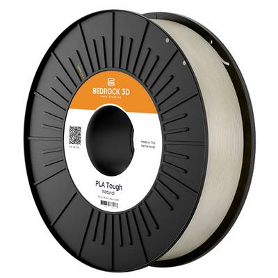 'A spool of Bedrock 3D PLA Tough Natural filament. The label reads 'Made in The Netherlands'.'