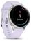 A smartwatch with a lavender band displays a circular progress bar and the text '9 Zykltag' on the screen, indicating a cycle day count.