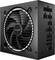 A black computer power supply with a large fan on the left side and multiple labeled ports on the right side for various computer components.