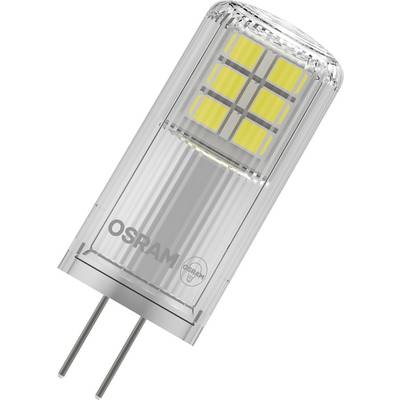 A cylindrical LED bulb with multiple yellow diodes inside, marked 'OSRAM' at the base, designed for energy-efficient lighting solutions.