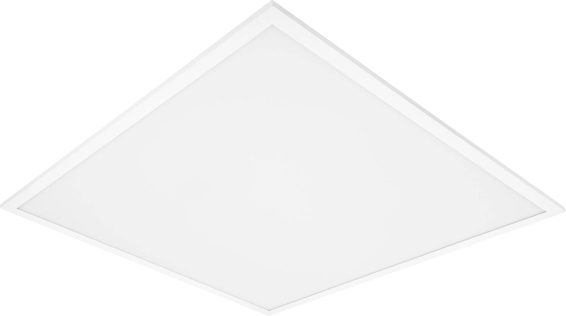 A square LED light panel with a white frame, shown from an angled perspective against a plain background.