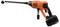 An orange and black Black+Decker handheld power washer with a long nozzle, trigger handle, and visible battery pack.