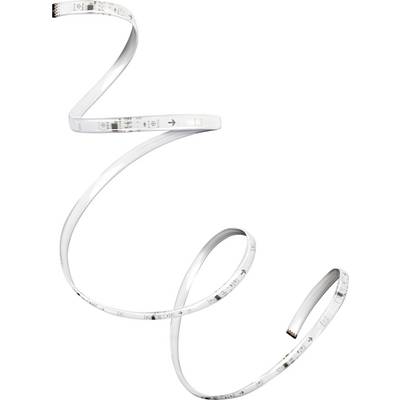 A white LED strip light coiled in a spiral shape, showing its flexibility and lighting nodes, against a plain background.