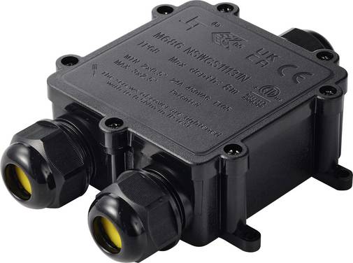 TRU COMPONENTS Junction box IP68 waterproof 3 inputs, 0.5-4.0 mm² TC-14745288  Black TRU COMPONENTS Content: 1 pc(s)