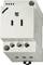 A white electrical wall outlet with a plug socket and terminals labeled 'L1' and 'N' for wiring connections, designed for mounting.