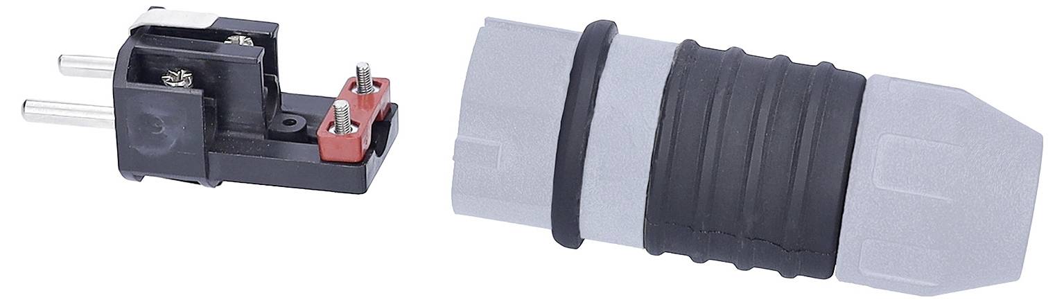 'Connect-RJ45 - DC Power Adapter' and 'RJ45 Female Connector Plug Adapter' are shown, illustrating two electrical connectors for assembly.