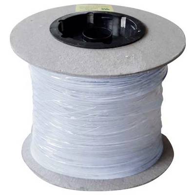 'A spool of clear plastic tubing wound around a cardboard reel, used for various industrial or household applications.'