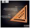 'PICARD Carpenter's Square' in Orange, displays measurements in millimetres. Text describes precise angle determination and drilling template.