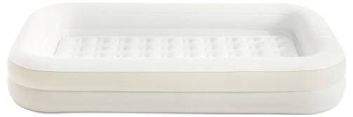 Inflatable white bathtub for infants, featuring a rectangular shape and cushioned interior, designed for safe and comfortable bathing.