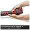 Hand holding red cordless drill with adjustment options. Text at the bottom: 'Speed electronics for material- & application-appropriate working'.