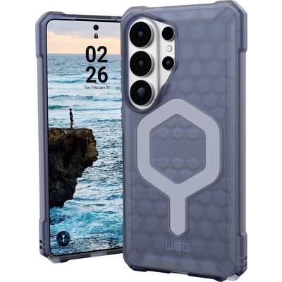 A smartphone with a rugged, hexagonal-patterned case displays a beach cliff scene on the screen. The time shown is 2:26.
