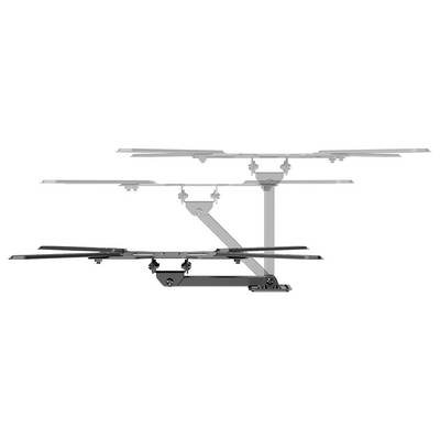 A telescopic adjustable mounting system shown in various extended positions, highlighting its flexibility and range of motion.