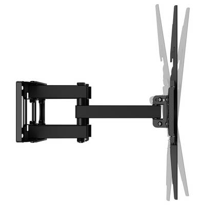 'Adjustable TV wall mount with multiple pivot points and tilting capability, allowing for flexible screen positioning and optimal viewing angles.'