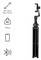 Tripod with smartphone holder extends from 42 cm to 150 cm, weighs 1850 g, and features Bluetooth connectivity.