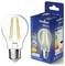 A LED light bulb and its packaging are shown. The box displays the brand 'nordlux', energy efficiency rating 'E', and Bluetooth compatibility.