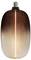 An elongated, vintage-style light bulb emits a warm, vertical glow through its tinted glass, creating a soft, ambient lighting effect.