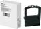 Black ink ribbon cartridge and white box with brand logo and compatibility details for specific printer models.