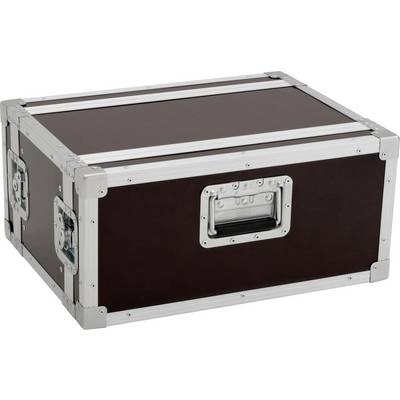 A brown flight case with metal edges and handles on the sides, designed for secure transport of equipment or instruments.