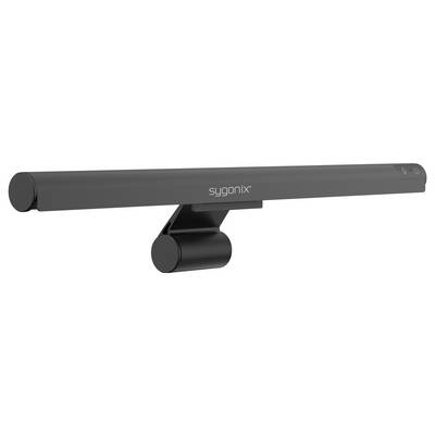 Black Sygonix LED bar light with cylindrical mount, shown against a white background.