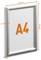 A silver frame displays an A4 paper, with the size dimensions of 240 mm by 329 mm and depth of 12 mm indicated by orange arrows.