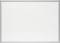 A plain white rectangular surface with a silver frame.