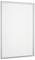 A blank whiteboard with a silver frame, ready for writing or display purposes.