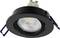 'A black recessed LED light fixture with clips on the sides designed for installation in ceilings.'