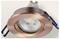 A round, copper-colored recessed LED spotlight with adjustable angles, mounted on a white ceiling.