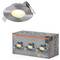 'Recessed spotlight with metallic finish, warm white light output. Packaging shows 3-pack, suitable for indoor lighting, 3x4.9W.'