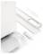 White Bosch household appliance with removable panels and a small remote control laid out on a white background.<br>