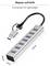 Portable 7-port USB hub with short cable, labeled 'Convenient & Lightweight', shown with dimensions 12.2 cm by 2.3 cm by 1.65 cm.