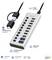 LogiLink USB-C hub with multiple USB ports and two USB-C ports, 5 Gbps data rate, Thunderbolt 3/4 compatible, aluminum housing, plug-and-play.