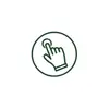 Icon of a hand with a pointed index finger inside a circle, symbolizing a button or touch interaction.