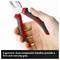 Infographic of T-handle screwdriver with texts: 'T-shaped grip', 'Chromium-vanadium steel', 'Spherical head', 'Blade at 90°'; highlights powerful use and screwing up to 25 degrees.